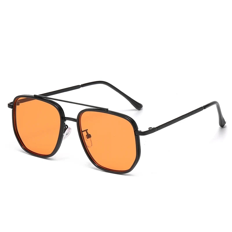 New Square Sunglasses Retro Sun Glasses For Driving Fashionable Double-bar Sun Protection Glasses For Women And Men 2549