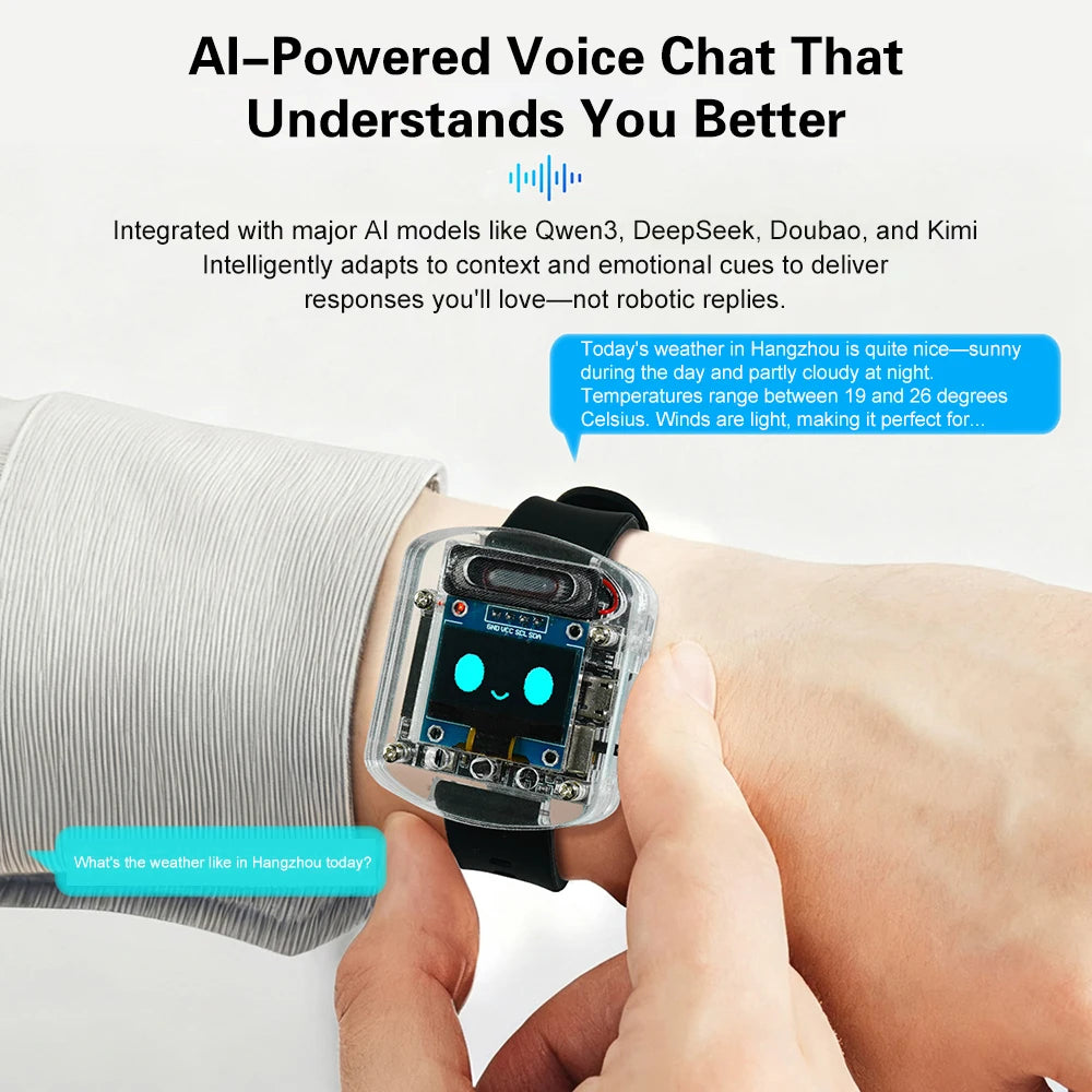 Xiaozhi AI Electronic Voice Watch Kit Artificial Intelligence Conversation ESP32 S3 N16R8 Development Board OLED Screen AI Robot