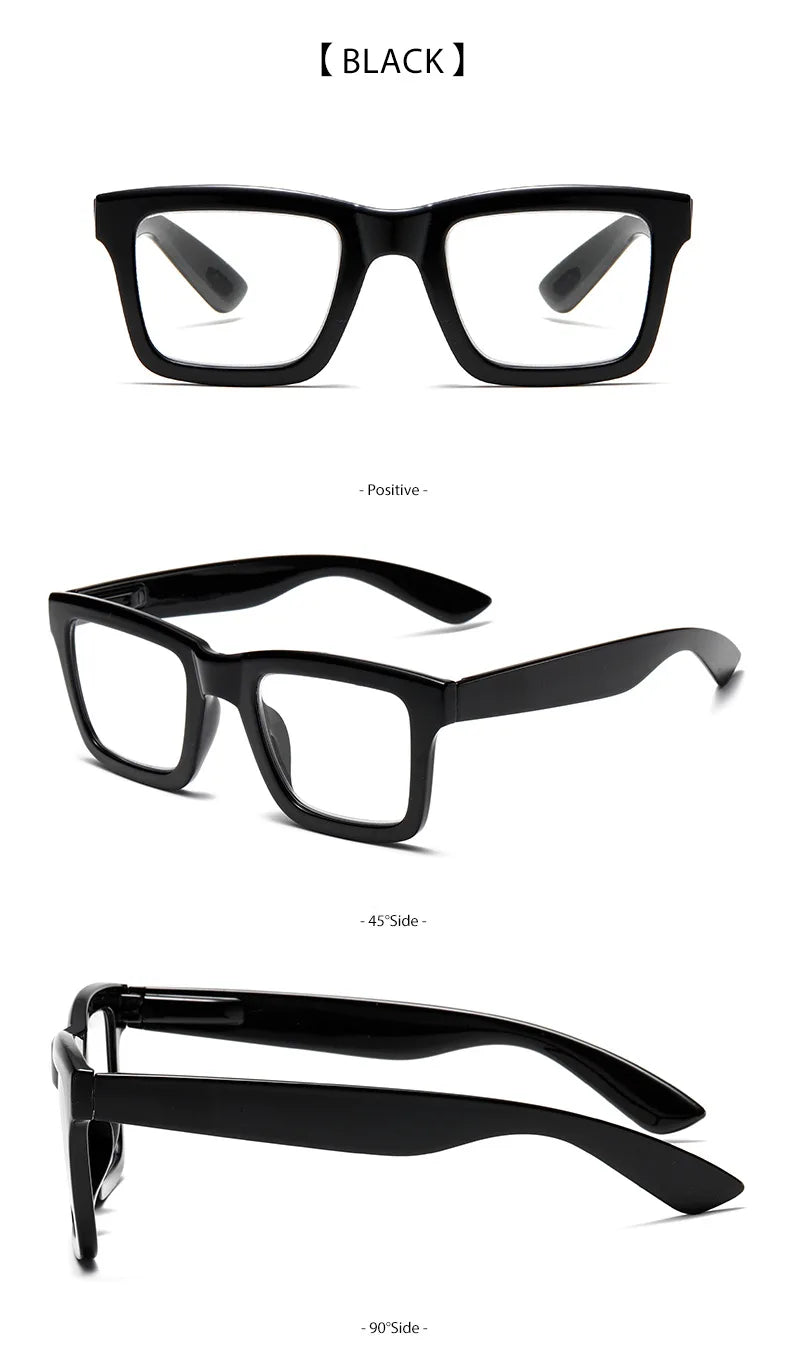 Anti Blue Light Reading Glasses for Man Woman Square Full Frame Retro Design Presbyopia Spectacles Lightweight Comfort Fit