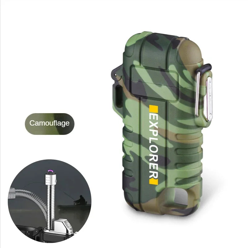 NEW USB Tape-C Waterproof Lighter Arc Plasma Lighter 360 Rotation Ignition Outdoor Camping Windproof Lighter Smoking