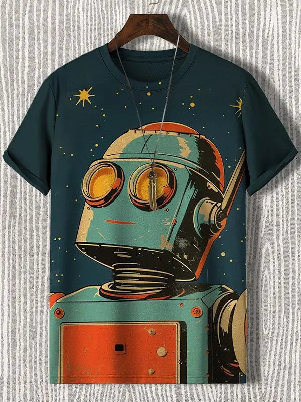 Astronaut T-Shirts Lion Robot Octopus 3D Print Men Women Short Sleeve T Shirt Tops Y2K Harajuku Oversized Tees Men's Clothing