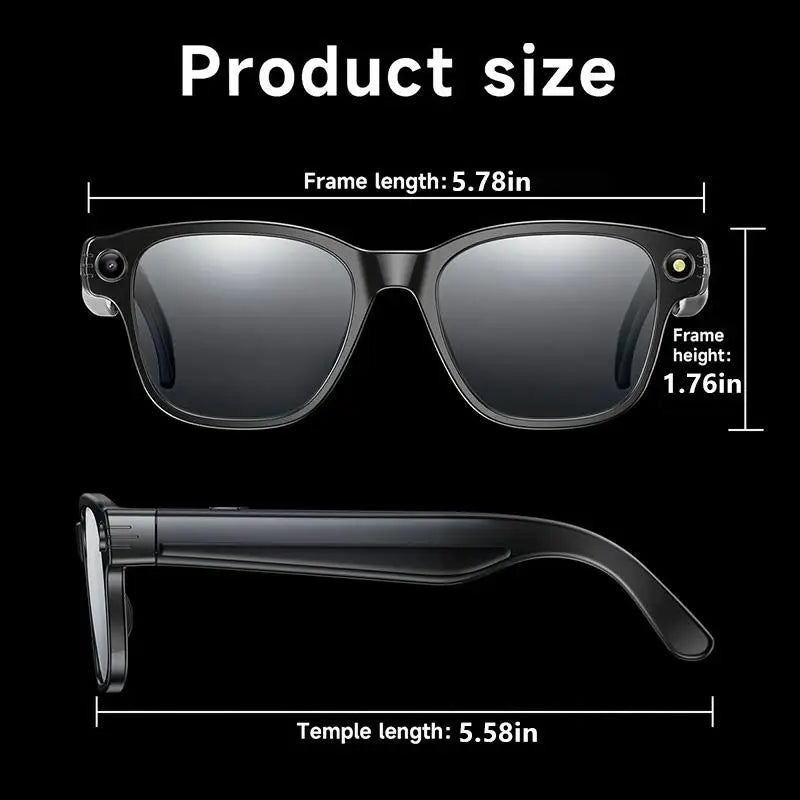 Multifunctional  Smart AI Camera Glasses with 8MP 140+ Languages Real-Time Translation Bluetooth Music 1080P Video Recording