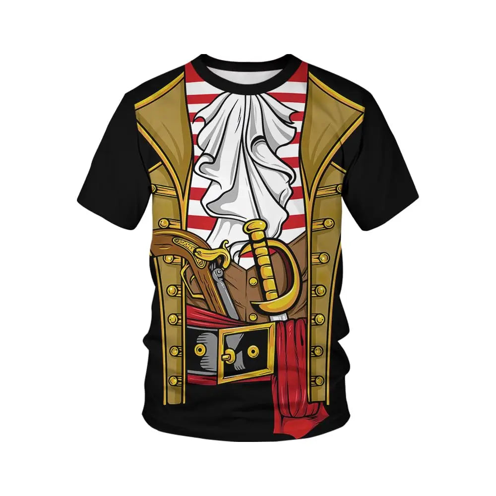 3D Printed Mens Costume Funny T-Shirts Novelty Graphics Short Sleeve Casual Tee Shirt Summer Round Neck Oversized Tshirt Foe Men