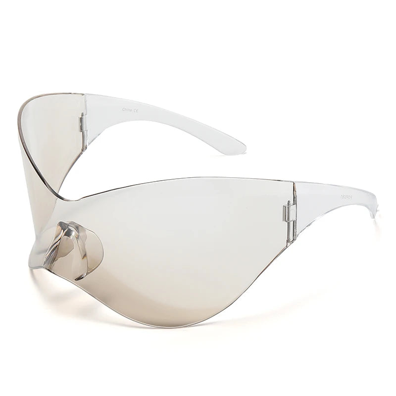 Cycling New Oversized Y2K Punk Rimless Sunglasses Women Men Brand Designer Hip Hop Sport One Piece Sun Glasses Shades Goggles