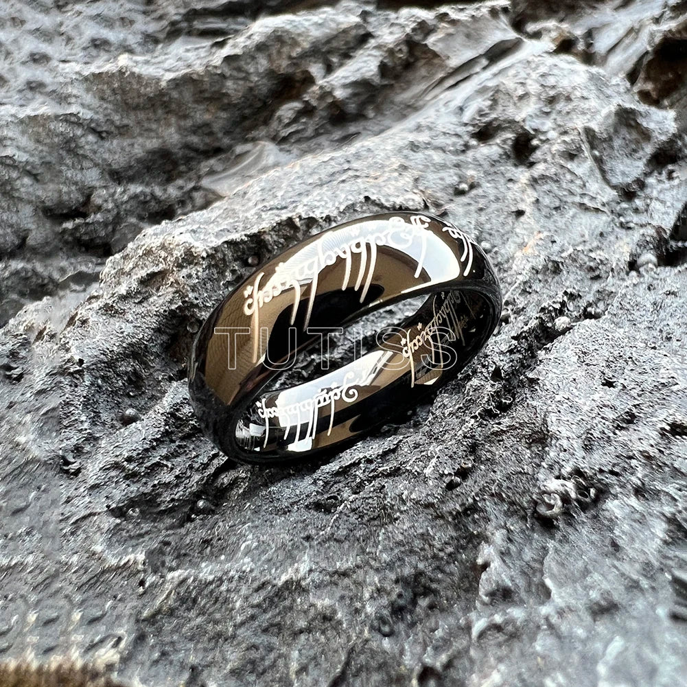 TUTISS 6/8mm Men Women Popular Engraving Ring Tungsten Wedding Band Domed Polished Stocks On Hand