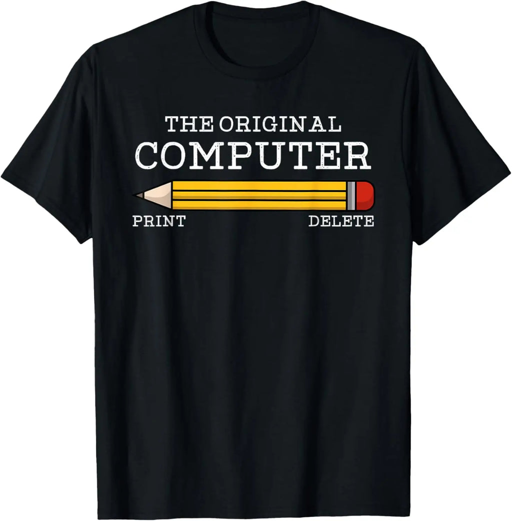 Funny and Satirical Computer Programmer Pencil Pattern T-shirt Print Tshirt Women Clothing Fashion Summer Streetwear Personality