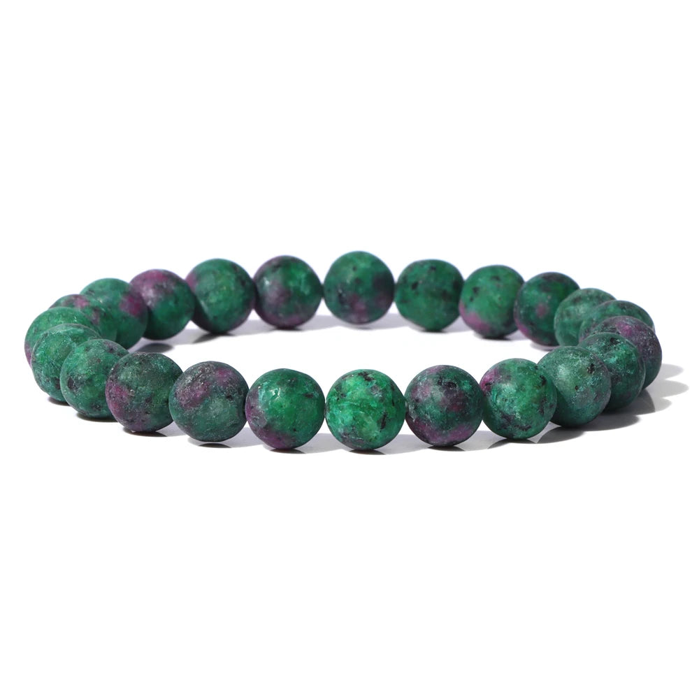 8mm Black White Natural Stone Bracelet Handmade Matte Opal Beaded Bracelets Energy Yoga Male Bracelet for Men Women Jewelry Gift
