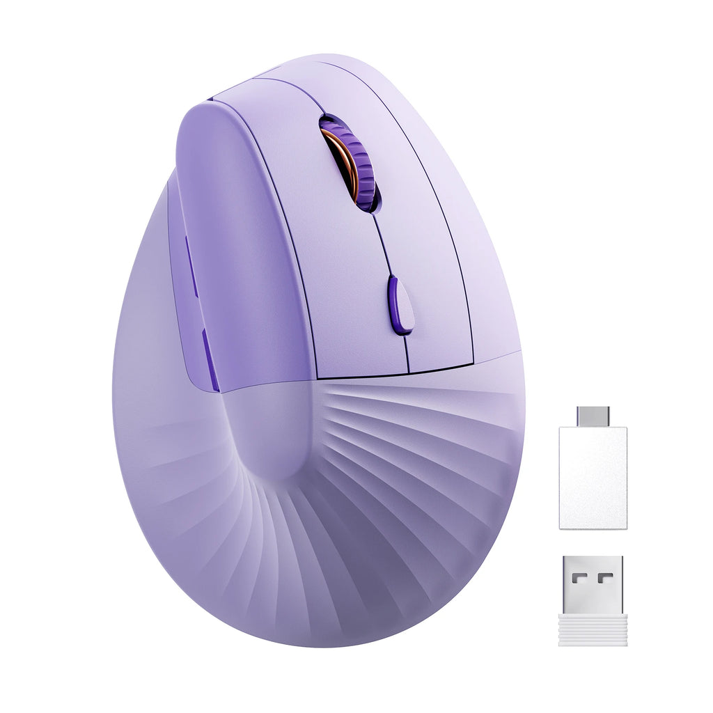 SEENDA Vertical Wireless Mouse Type C Rechargeable Ergonomic USB & Type C Mice for Laptop Laptop PC MacBook Windows Android