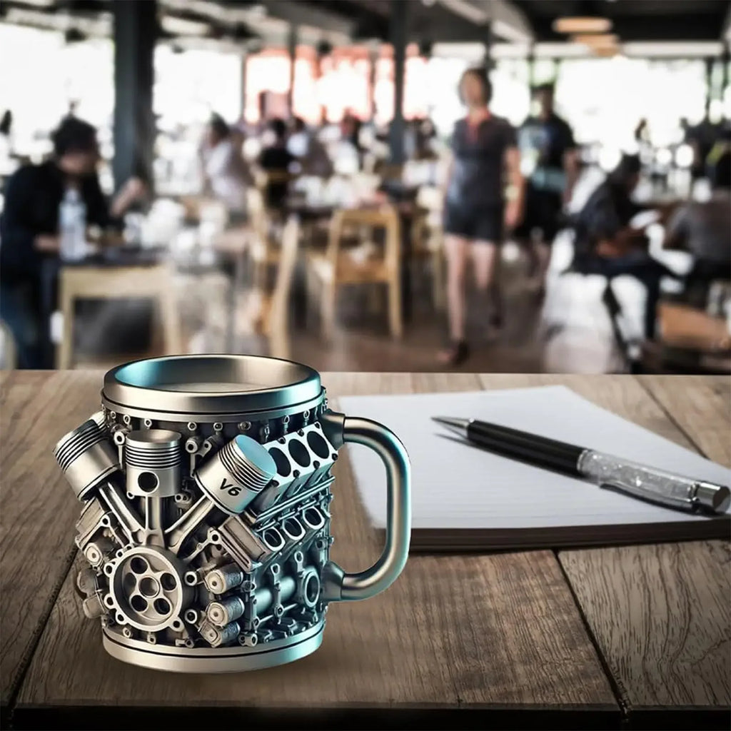 V8 Engines Stainless Steel Coffee Mug Creative Resin Water Cup Funny V6 Engines Wine Cup Coffee Cup Water Container Accessories