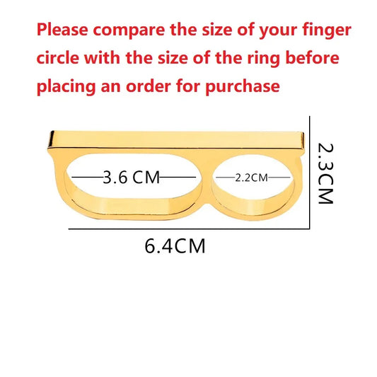Three Finger Rings Man Metal Vintage Hard Ring For Party 3 Fingers Ring Rock Style Hip-hop Lover Gift For Boyfriend Masquerade