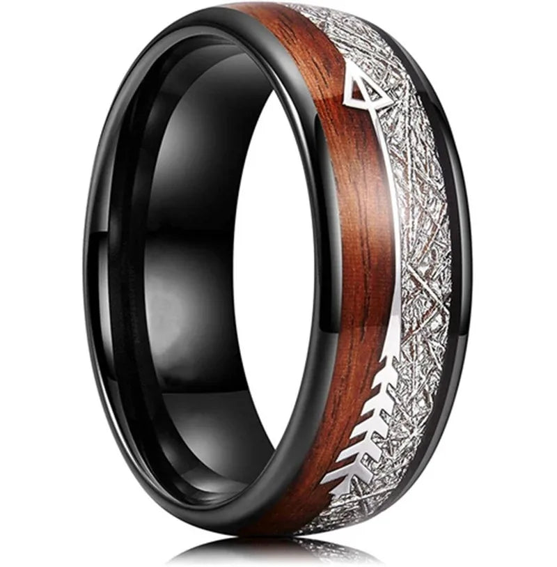 Fashion 8MM Gold Color Men Stainless Steel Ring Pink Abalone Shell Inlay Rings For Men Women Wedding Engagement Jewelry Gift