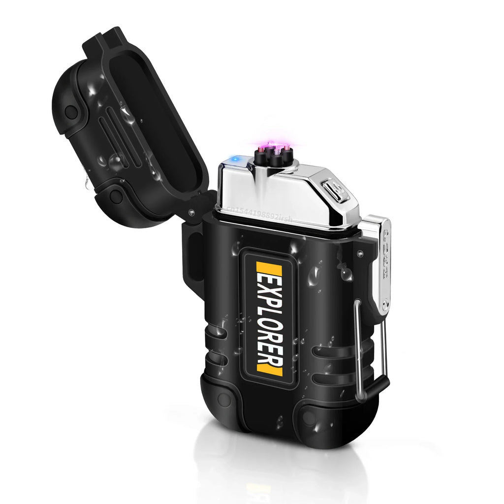 NEW USB Tape-C Waterproof Lighter Arc Plasma Lighter 360 Rotation Ignition Outdoor Camping Windproof Lighter Smoking