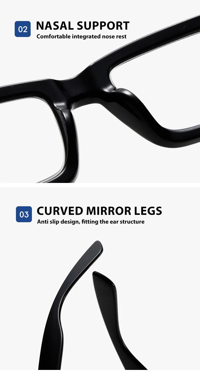 Anti Blue Light Reading Glasses for Man Woman Square Full Frame Retro Design Presbyopia Spectacles Lightweight Comfort Fit