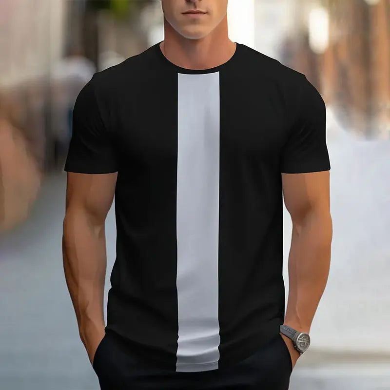 2024 New Fashion Innovative Math Formula Printed Men's Short Sleeve Summer Fresh Men Sports Fitness T Shirt Loose Round Neck Top