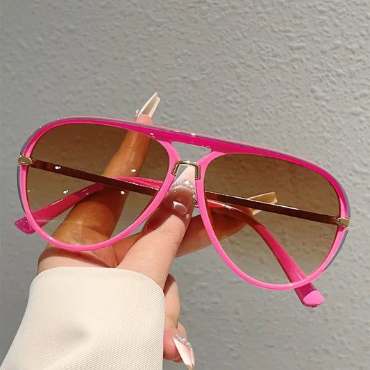 KAMMPT Vintage Pilot Sunglasses Men 2025 New Fashion Multi-color Gradient Shades Women Trendy Casual Outdoor Decor Sun Glasses