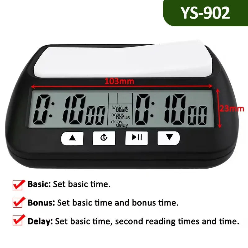 YS9901/YS902 Multipurpose Portable Professional Chess Clock Digital Chess Timer Game Timer Count Up/Down Precise Game Stopwatch