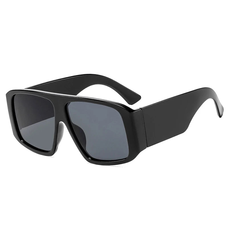 SO&EI Fashion Square Sunglasses Women Clear Gradient Shades UV400 Retro Men Wide Legs Trending Punk Sun Glasses