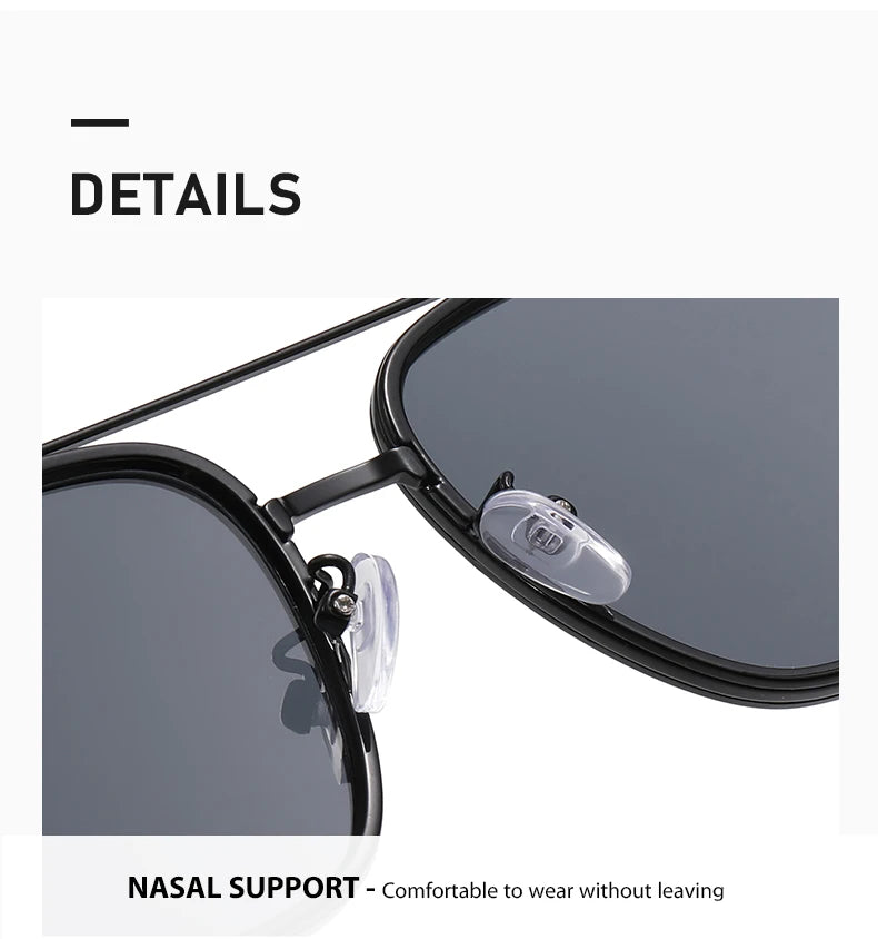 New Square Sunglasses Retro Sun Glasses For Driving Fashionable Double-bar Sun Protection Glasses For Women And Men 2549