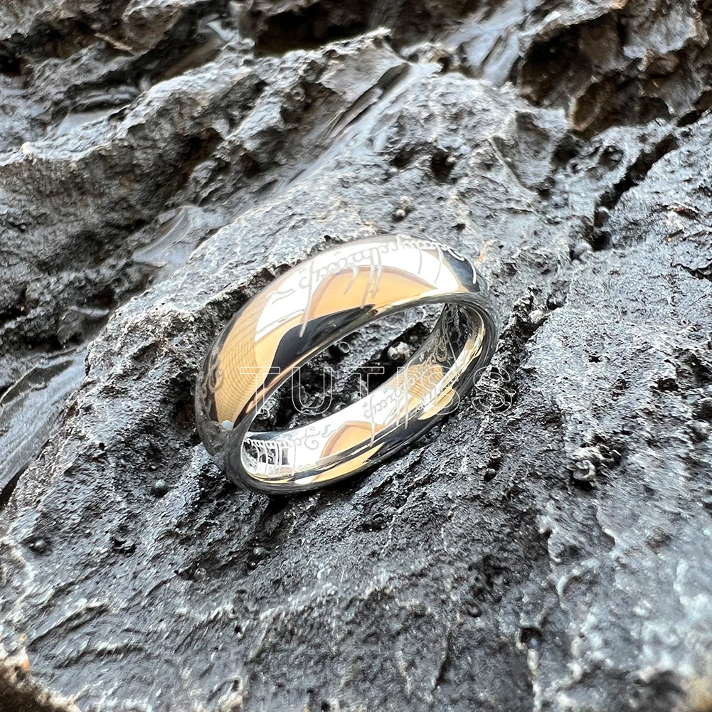 TUTISS 6/8mm Men Women Popular Engraving Ring Tungsten Wedding Band Domed Polished Stocks On Hand
