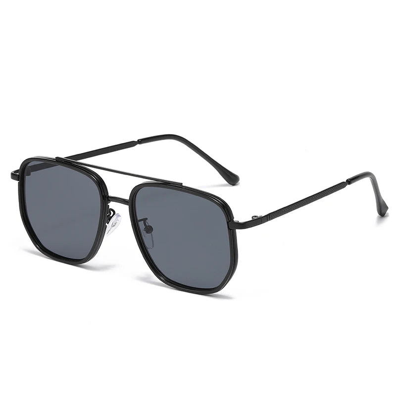 New Square Sunglasses Retro Sun Glasses For Driving Fashionable Double-bar Sun Protection Glasses For Women And Men 2549
