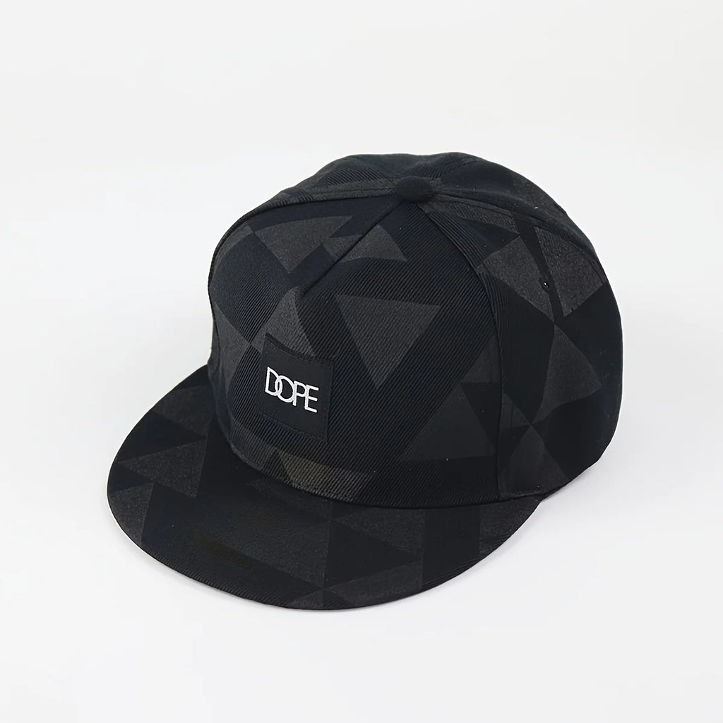 1PC DOPE fabric triangle block print street dance hip-hop hat trend flat edge baseball hat men's and women's