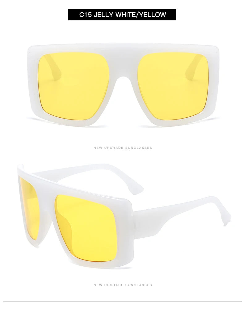 Protective Glasses Oversized Punk Square Sunglasses Y2K Unique Men Trendy Riding Sun Glasses Brand Outdoor New Eyewear UV400