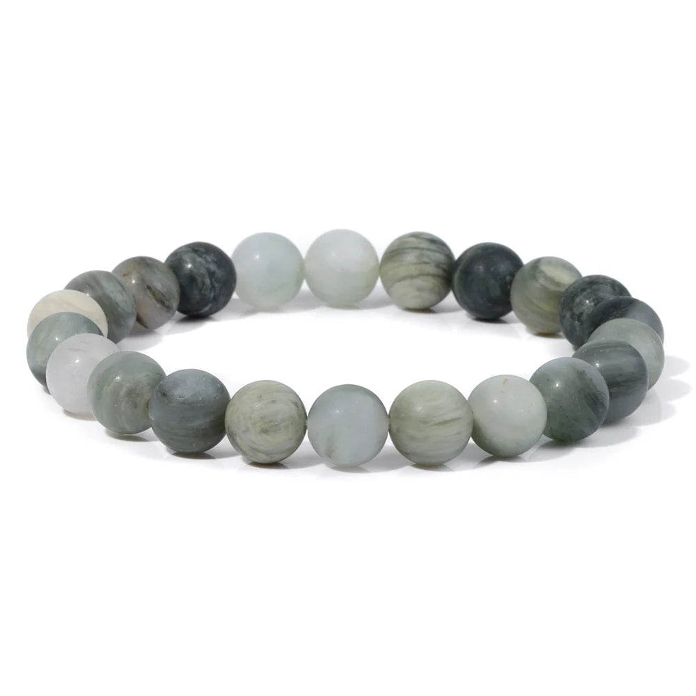 8mm Black White Natural Stone Bracelet Handmade Matte Opal Beaded Bracelets Energy Yoga Male Bracelet for Men Women Jewelry Gift