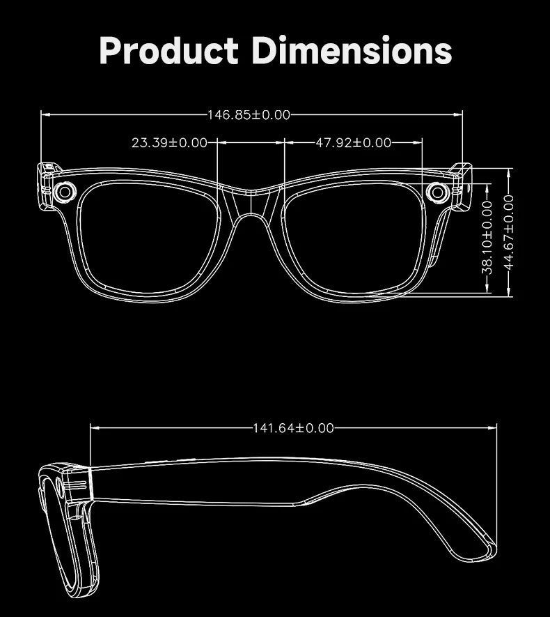 Multifunctional  Smart AI Camera Glasses with 8MP 140+ Languages Real-Time Translation Bluetooth Music 1080P Video Recording