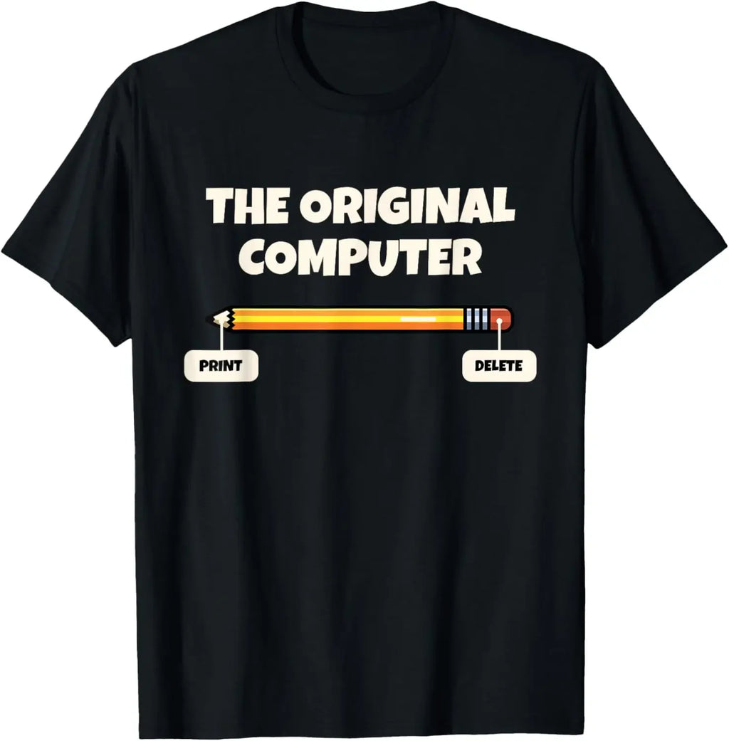 Funny and Satirical Computer Programmer Pencil Pattern T-shirt Print Tshirt Women Clothing Fashion Summer Streetwear Personality