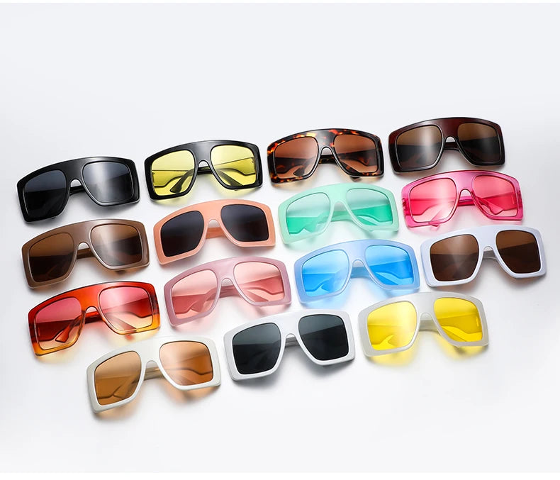 Protective Glasses Oversized Punk Square Sunglasses Y2K Unique Men Trendy Riding Sun Glasses Brand Outdoor New Eyewear UV400