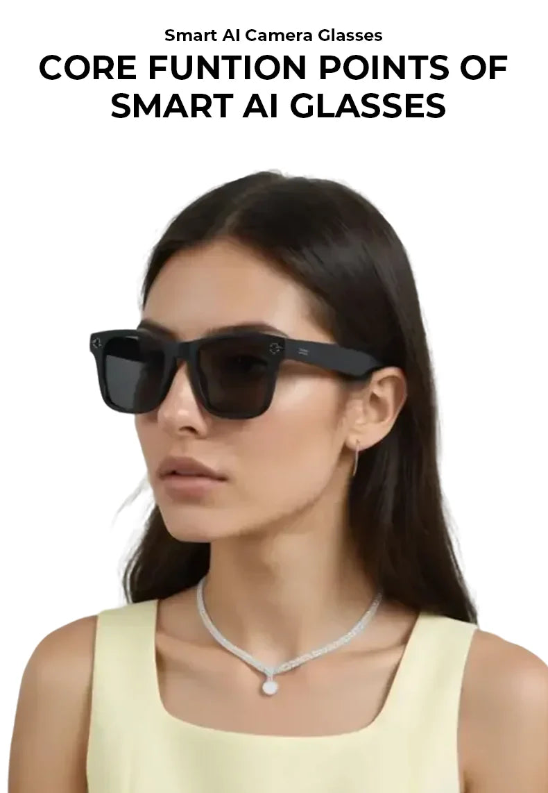 Multifunctional  Smart AI Camera Glasses with 8MP 140+ Languages Real-Time Translation Bluetooth Music 1080P Video Recording