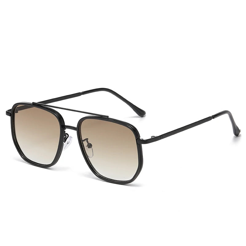 New Square Sunglasses Retro Sun Glasses For Driving Fashionable Double-bar Sun Protection Glasses For Women And Men 2549