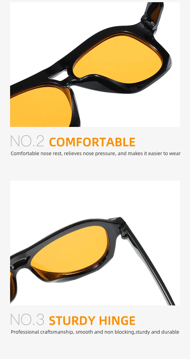 Retro Double Beam Sunglasses Women Brand Designer Glasses New Ins Fashion Personalized Gradient Eyewear Men Eyeglasses UV400