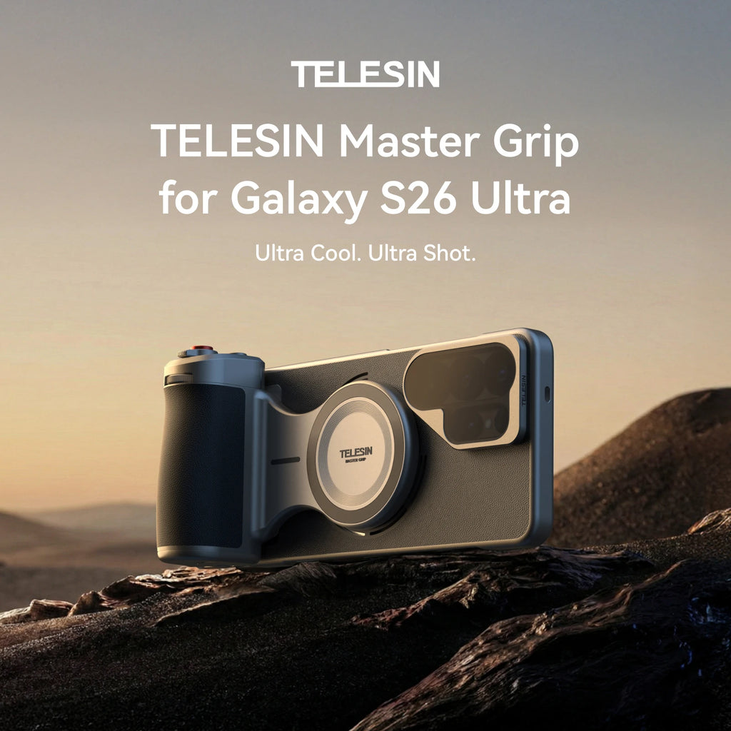 TELESIN Master Grip Kit for SAMSUNG S26 Ultra Magnetic Phone Camera Grip 3200mAh Battery Wireless Charging ND Filter Fill light