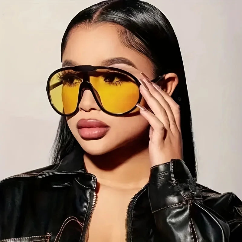 Hiking Oversized Square Anti Light Glasses Women Punk Fashion Big Frame Vintage Cycling Glasses Men Gradient Shades UV400