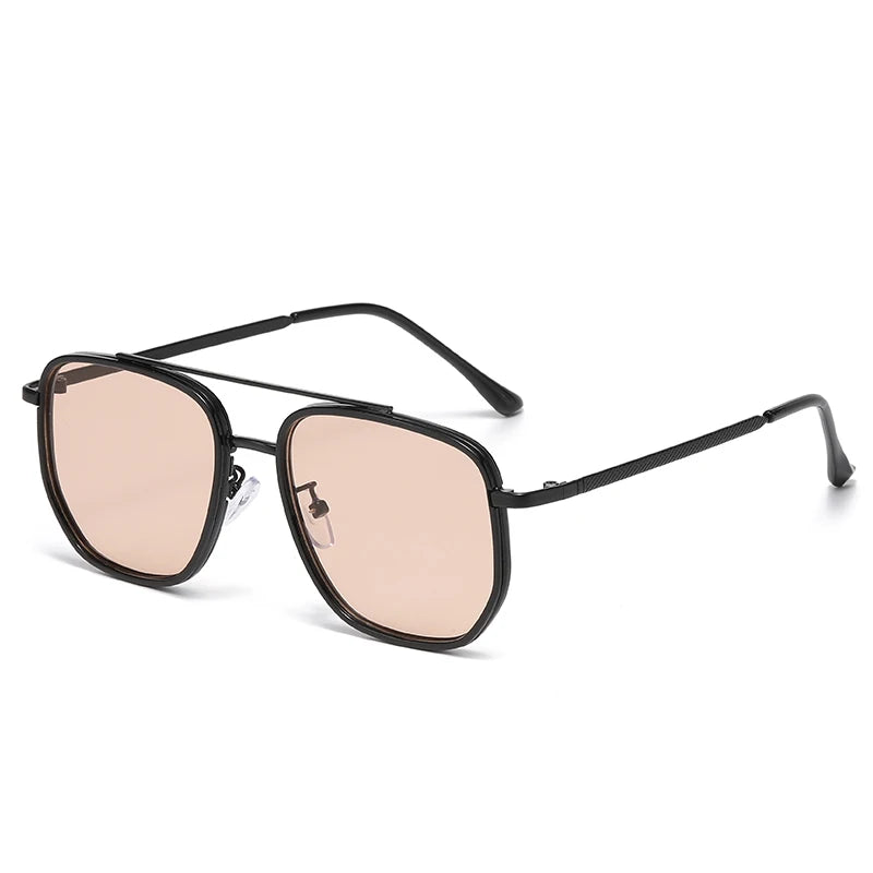 New Square Sunglasses Retro Sun Glasses For Driving Fashionable Double-bar Sun Protection Glasses For Women And Men 2549