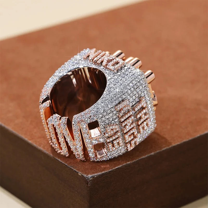 Personalized Baguette Moissanite Custom Rings For Men 925 Silver Custom Letter Name Championship Ring Hip Hop Luxury Jewelry