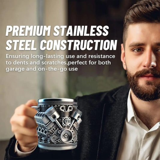 V8 Engines Stainless Steel Coffee Mug Creative Resin Water Cup Funny V6 Engines Wine Cup Coffee Cup Water Container Accessories