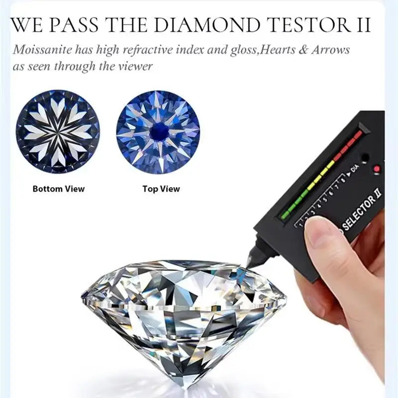 VVS1 High Clarity D Color 2-5 Carat Moissanite Men Ring 925 Sterling Silver White Gold Plated Lab Diamond Rings Wedding Jewelry