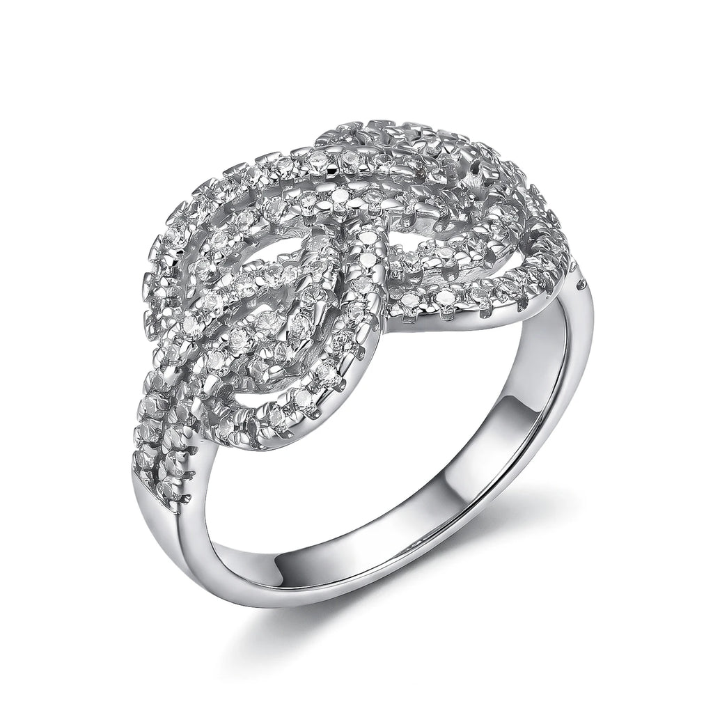 Creative Cross Knotting Design Rings For Women Fashion Sparkling CZ Zircon Geometric Finger Ring Party Dating Statement Jewelry