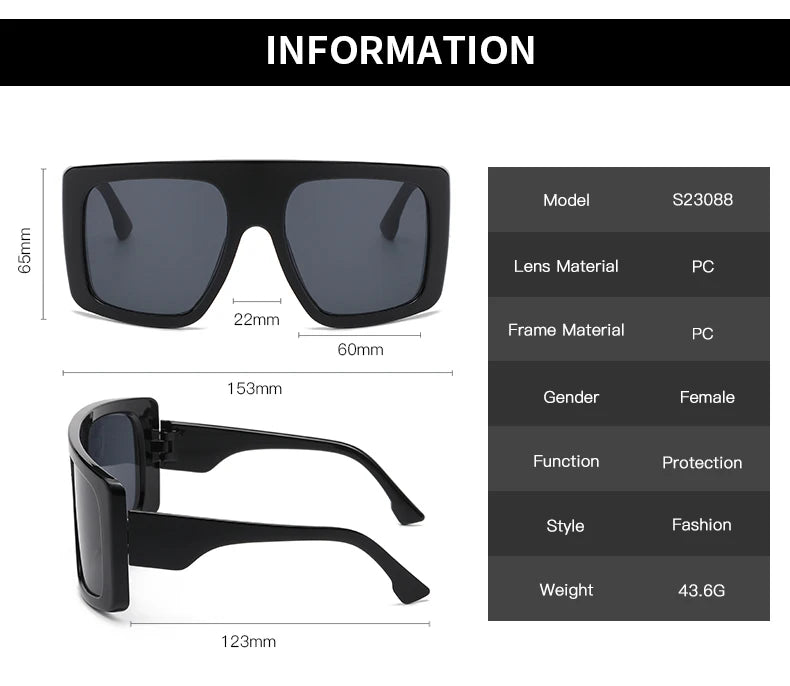 Protective Glasses Oversized Punk Square Sunglasses Y2K Unique Men Trendy Riding Sun Glasses Brand Outdoor New Eyewear UV400