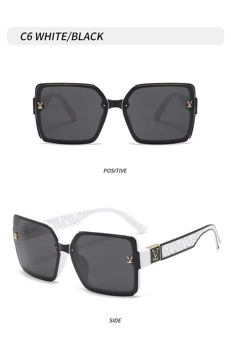 New luxury fashion box sunglasses ladies high sense sunshade sunglasses