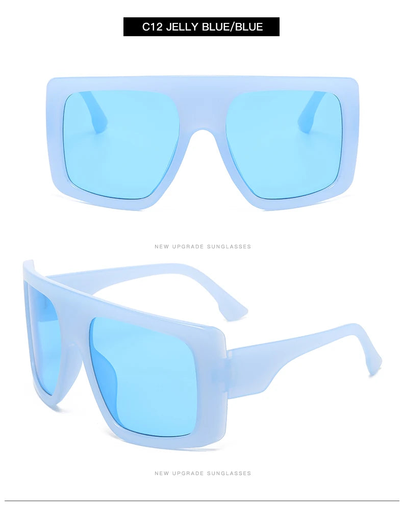 Protective Glasses Oversized Punk Square Sunglasses Y2K Unique Men Trendy Riding Sun Glasses Brand Outdoor New Eyewear UV400