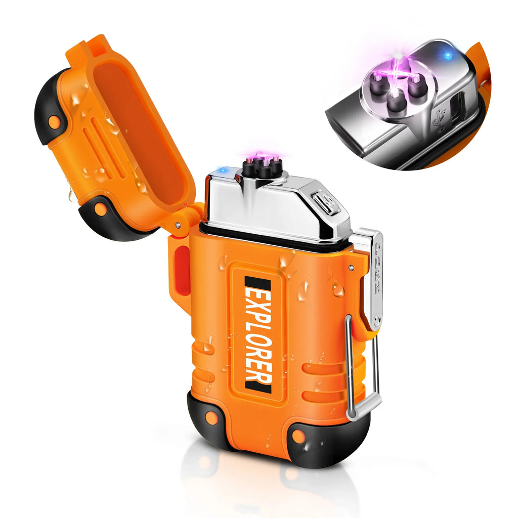 NEW USB Tape-C Waterproof Lighter Arc Plasma Lighter 360 Rotation Ignition Outdoor Camping Windproof Lighter Smoking