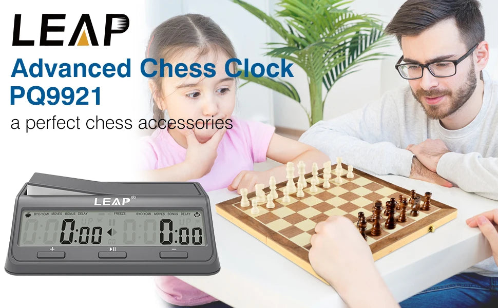 LEAP PQ9921 Chess Clock Digital Chess Timer for Board Games Timer 37 Preset Programme Countdown Bonus/Increment Delay Byo-yomi