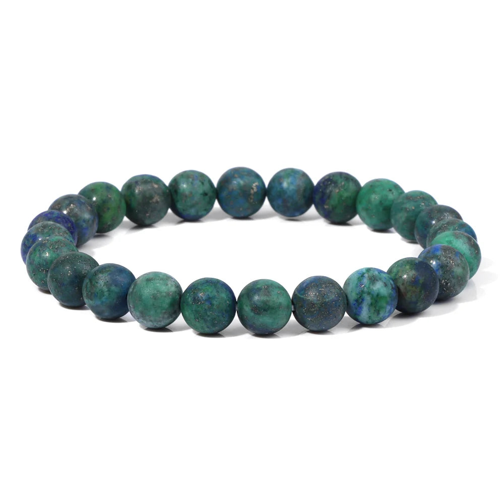 8mm Black White Natural Stone Bracelet Handmade Matte Opal Beaded Bracelets Energy Yoga Male Bracelet for Men Women Jewelry Gift