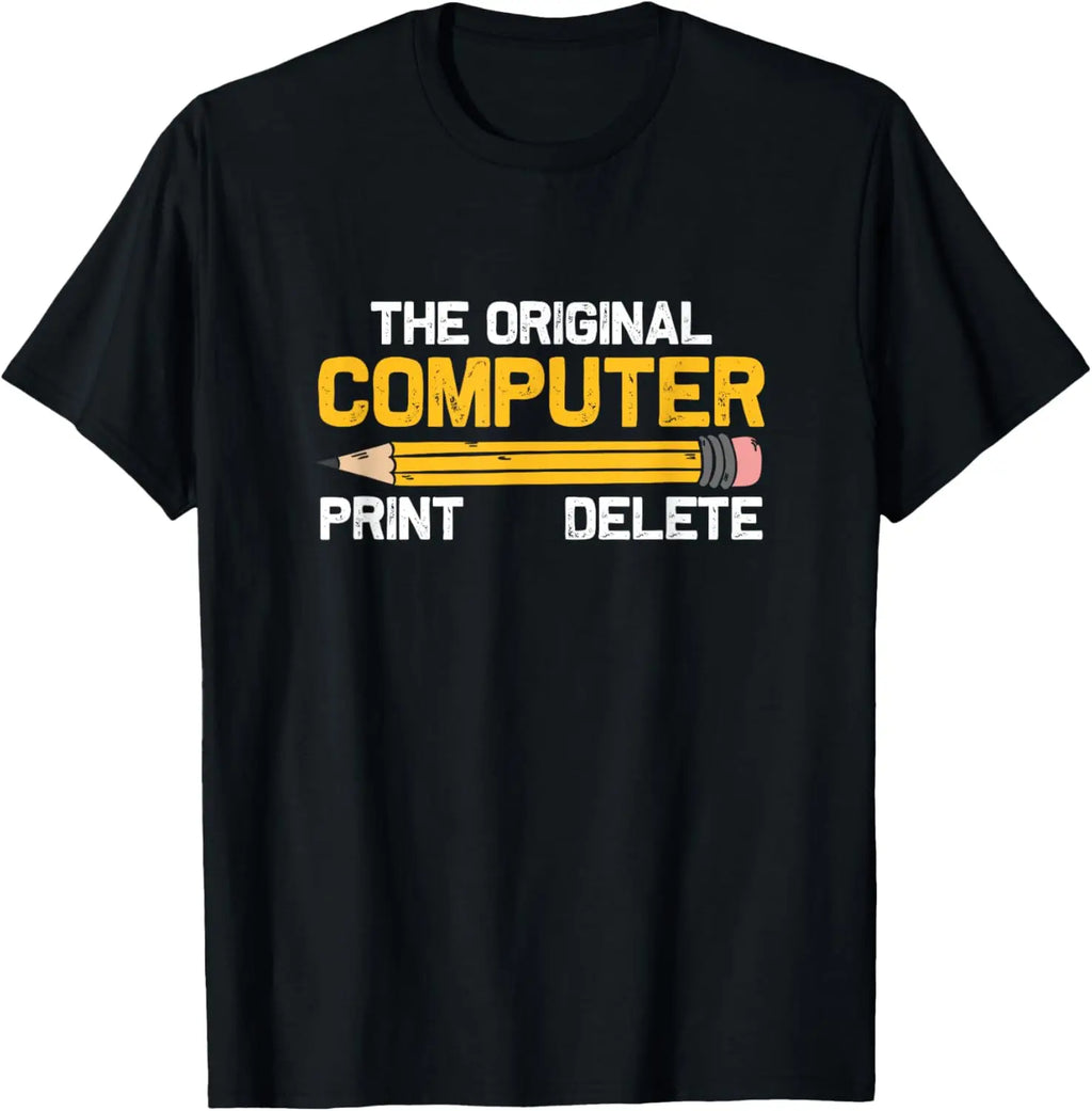 Funny and Satirical Computer Programmer Pencil Pattern T-shirt Print Tshirt Women Clothing Fashion Summer Streetwear Personality