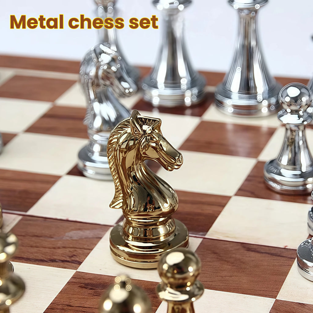 Metal Chess Set Exquisite Craftsmanship for Strategic Gameplay Gift and Interest Cultivation
