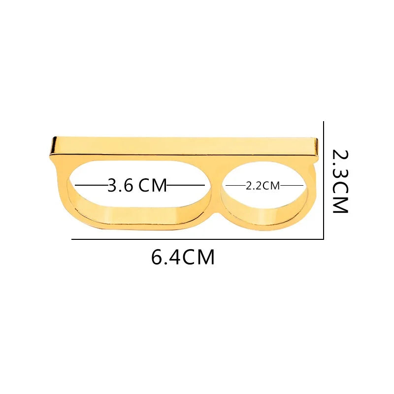 Three Finger Rings Man Metal Vintage Hard Ring For Party 3 Fingers Ring Rock Style Hip-hop Lover Gift For Boyfriend Masquerade