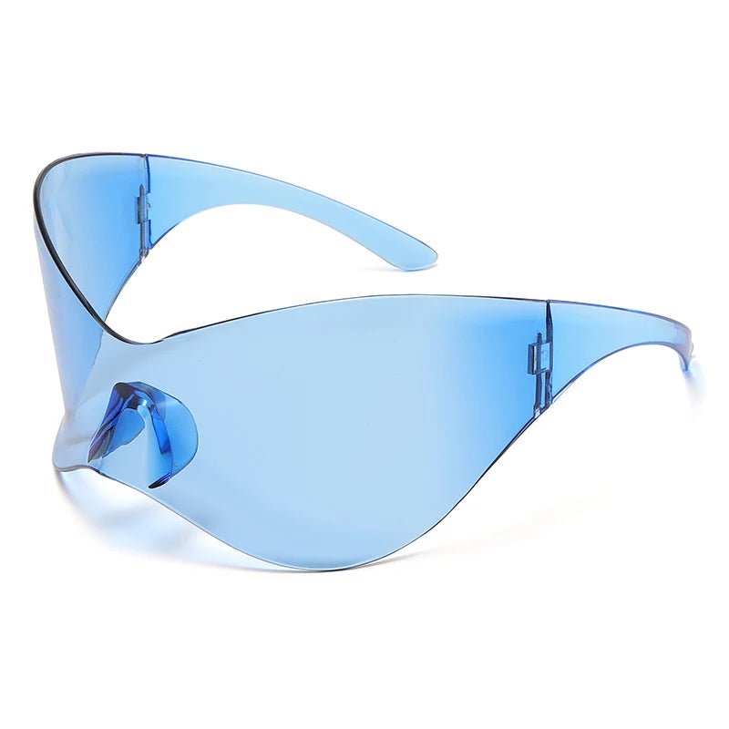 Cycling New Oversized Y2K Punk Rimless Sunglasses Women Men Brand Designer Hip Hop Sport One Piece Sun Glasses Shades Goggles